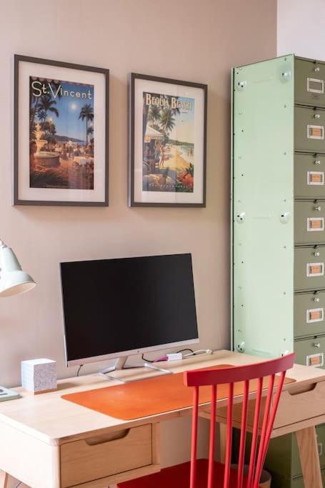 Stylish Central Apartment With Parking - Garden And Workspace Bath Esterno foto